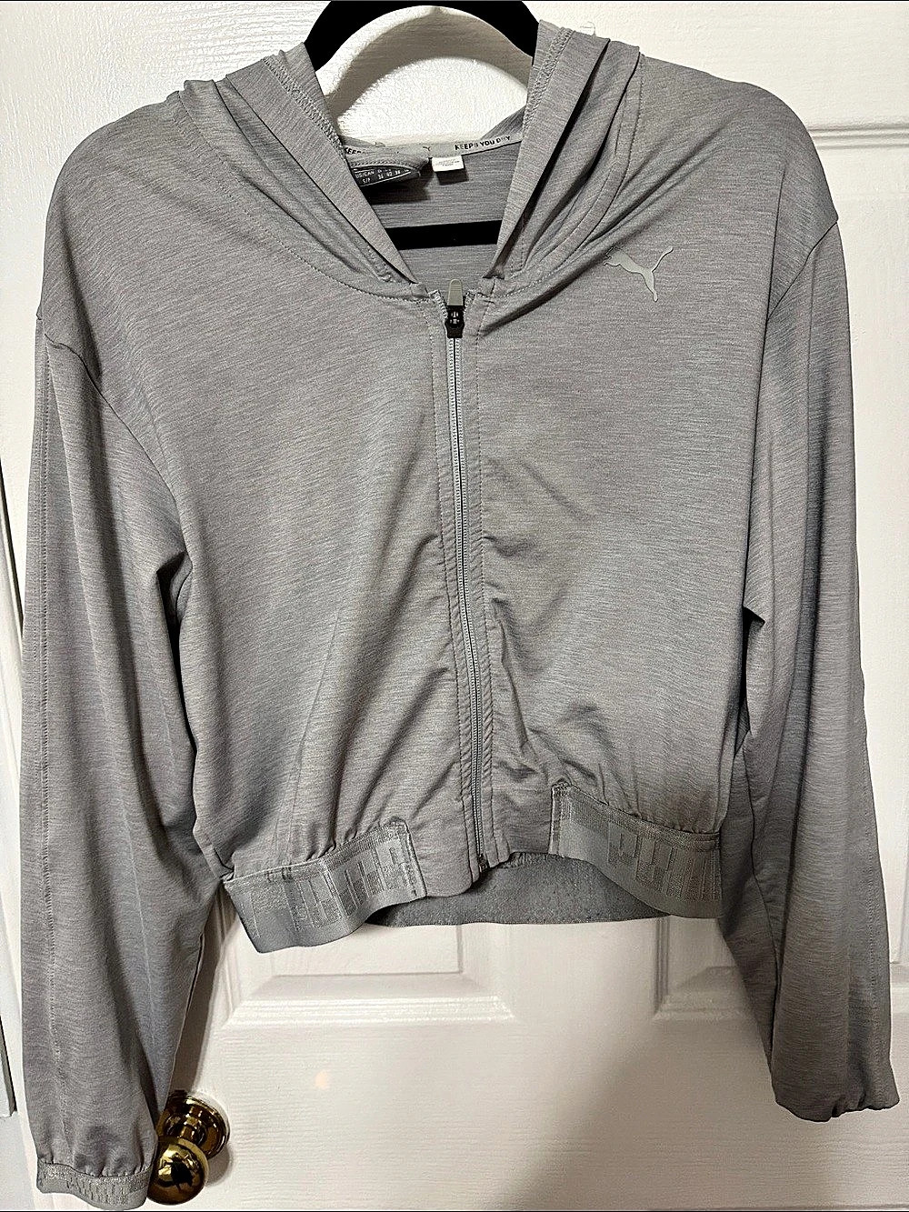 Puma Gray Athletic Jacket & Pants Set Size Medium